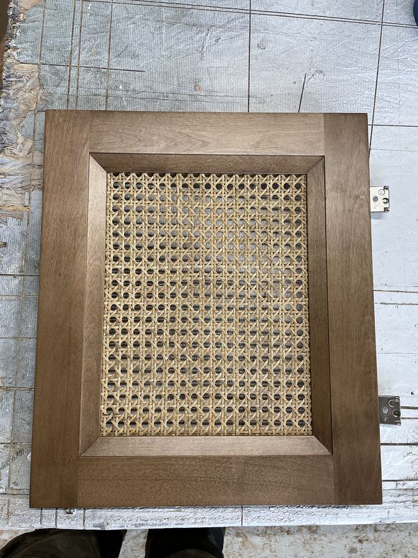 Cane-panel cabinet door built in the AGR shop
